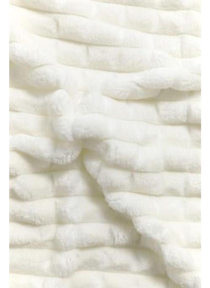 MERINOS - Modern Line 3 Piece Double Blanket Set Bone - Image 1