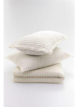MERINOS Modern Line 3 Piece Double Blanket Set Bone  - Image 2