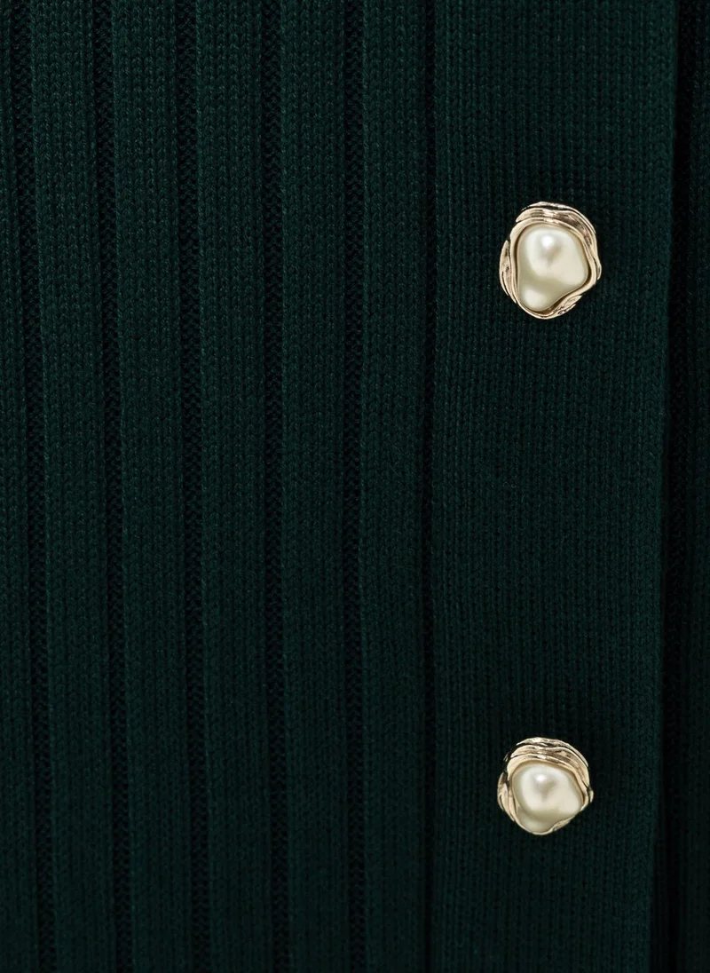 Lichi  Viscose midi dress with golden buttons for Women | Best Price UAE