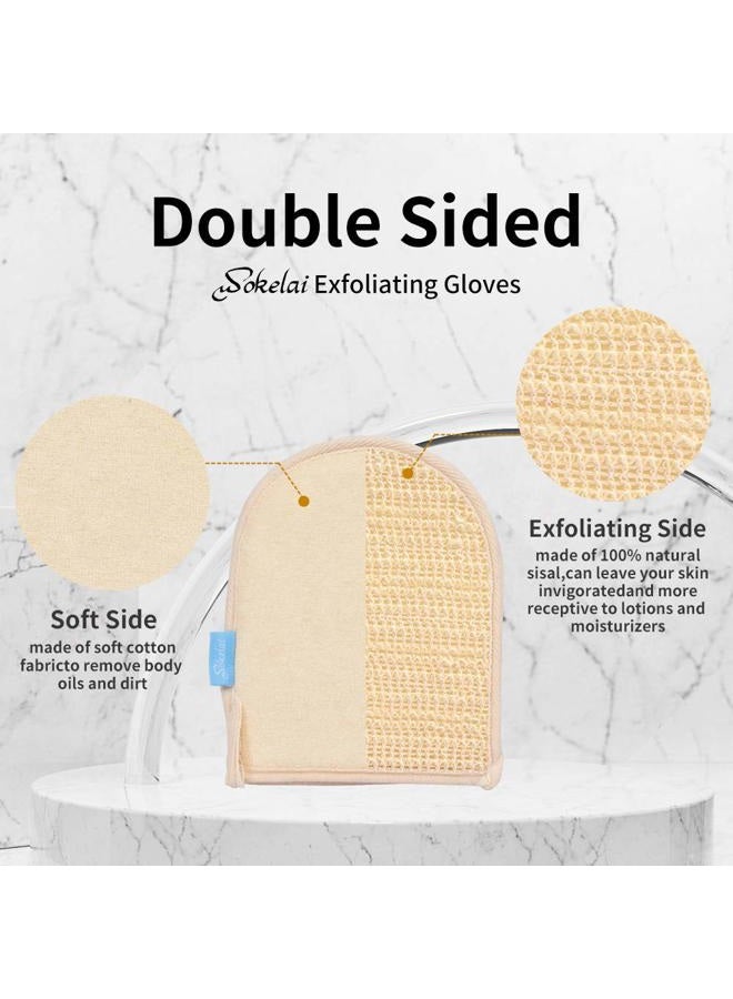 wokelai Exfoliating Loofah Mitt Shower Gloves - Bath Glove Body Scrubber Exfoliator for Remove Dead Skin, Loofa Scrub Mittens for Exfoliation, Double-Sided Luffa Sponges Facial Body Pads for Men Women Bathing - Image 2