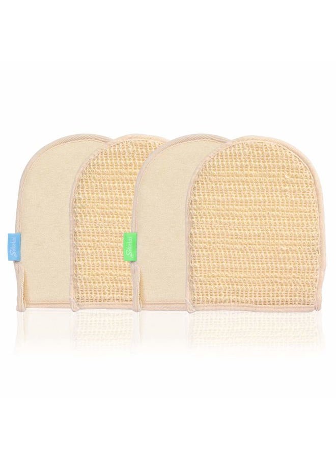 wokelai Exfoliating Loofah Mitt Shower Gloves - Bath Glove Body Scrubber Exfoliator for Remove Dead Skin, Loofa Scrub Mittens for Exfoliation, Double-Sided Luffa Sponges Facial Body Pads for Men Women Bathing - Image 1