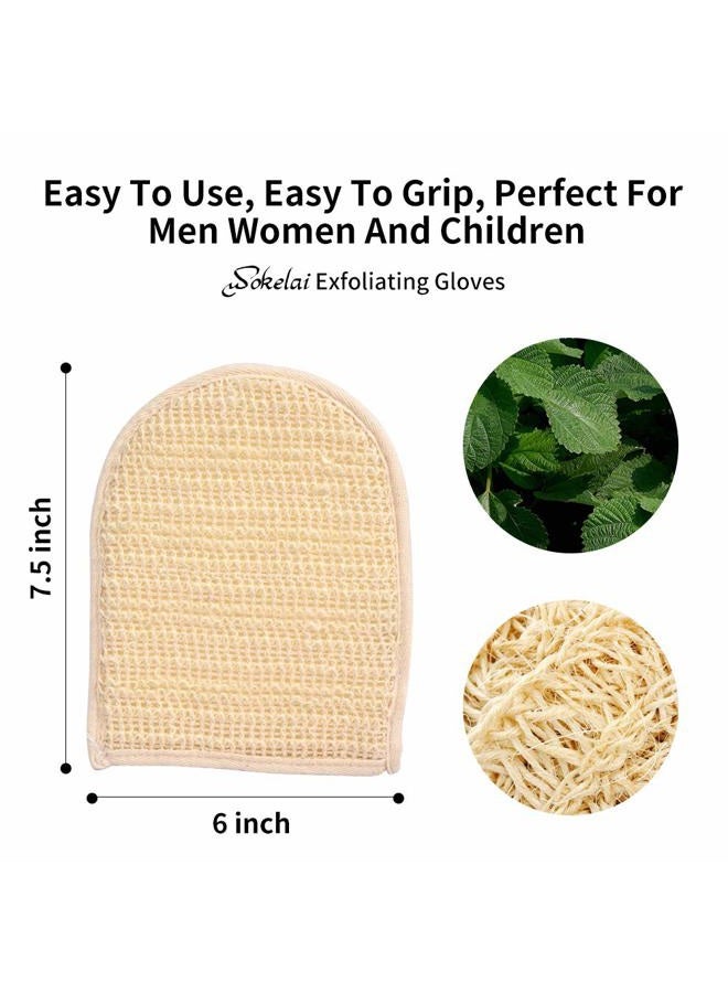 wokelai Exfoliating Loofah Mitt Shower Gloves - Bath Glove Body Scrubber Exfoliator for Remove Dead Skin, Loofa Scrub Mittens for Exfoliation, Double-Sided Luffa Sponges Facial Body Pads for Men Women Bathing - Image 4