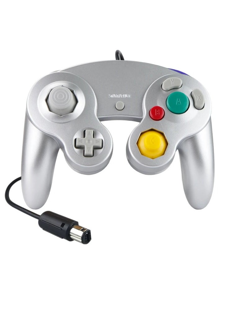 AS SEEN ON TV Wired Game Controller, Strong And Durable PC Precision Wired Gamepad, Easy To Operate Hassle Free Gaming Controller, Ergonomic Design Stable Joypad Controller For GameCube NGC, (Sliver)  - Image 1