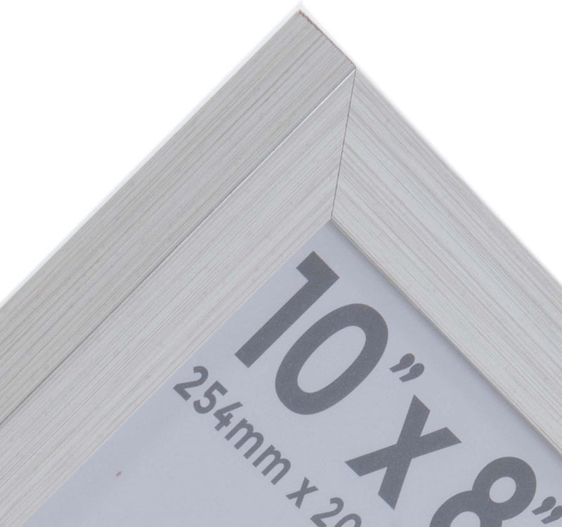 Wall Space 10x8 Photo Frame Silver | Modern Silver 8x10 inch photo frames to fit image size 10x8 inches - With REAL GLASS and made from SOLID WOOD this 10 x 8 Silver frame | Made in UK | 10 x 8 frame Small apartment fit - Image 4