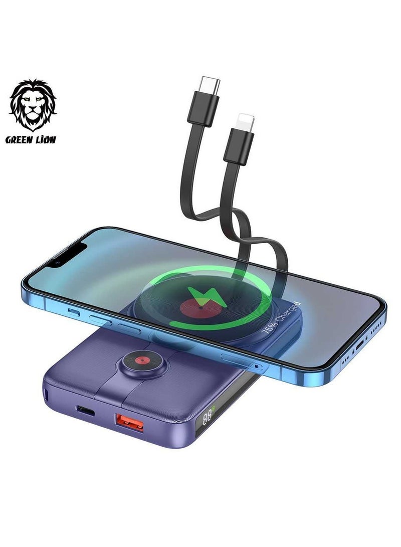 Green Lion 10000mAh 2 In 1 MagSafe Power Bank - Purple - Image 4