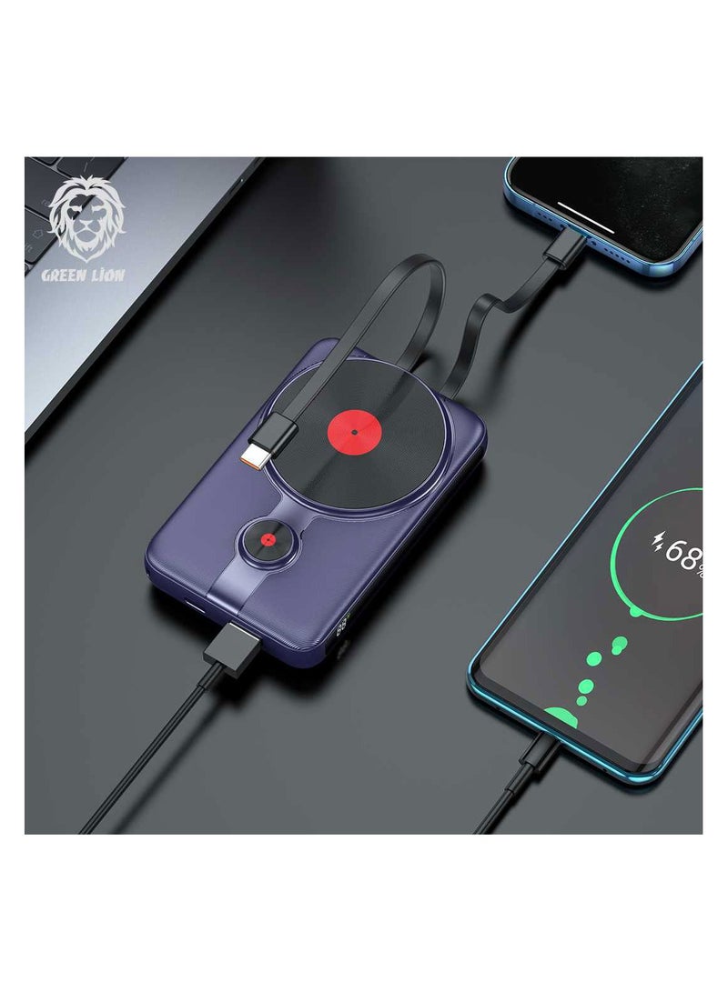 Green Lion 10000mAh 2 In 1 MagSafe Power Bank - Purple - Image 5