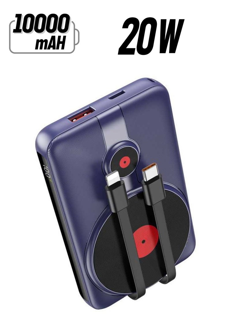 Green Lion 10000mAh 2 In 1 MagSafe Power Bank - Purple - Image 1