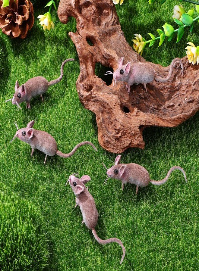 IMIKEYA 5pcs Realistic Fake Mouse Figurines - for Pranks - Halloween Decorations and Novelty - Image 2