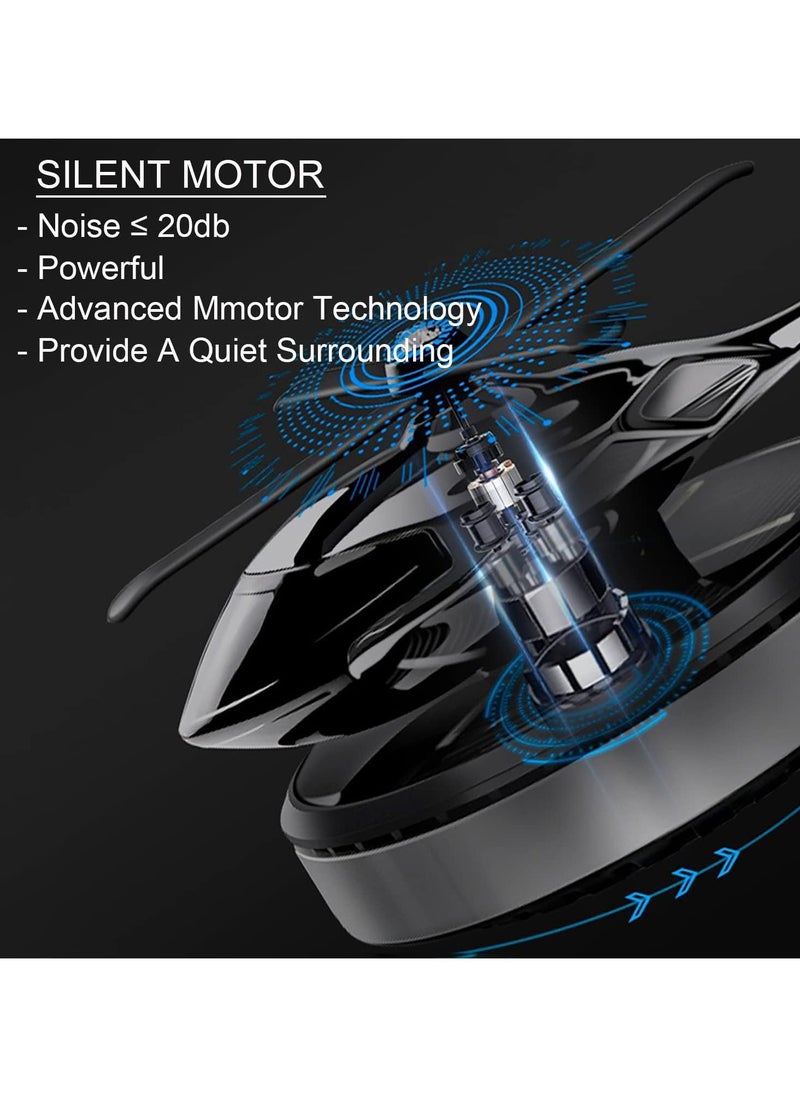 DubaiGallery Car Air Freshener, Helicopter Solar Energy Rotating Aromatherapy Aviation Al Alloy Diffuser, Interior Decoration Accessories Diffuser for Car and Home  - Image 2