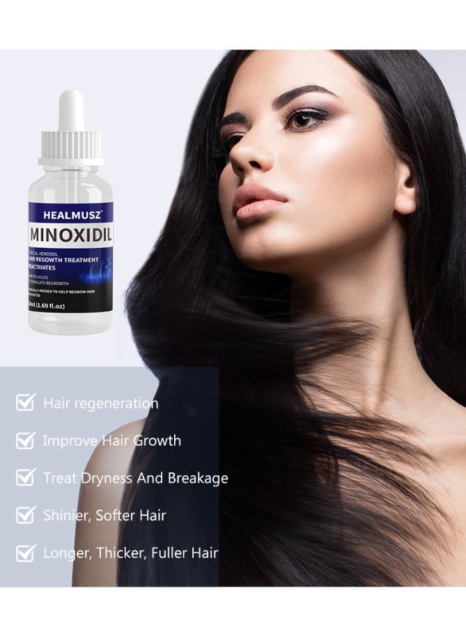 HEALMUSZ HEALMUSZ Minoxidil Hair Growth Spray – Stimulates hair follicles, volumizes and strengthens hair, nourishes hair roots, prevents hair loss, fragrance-free 50ml*2 - Image 2