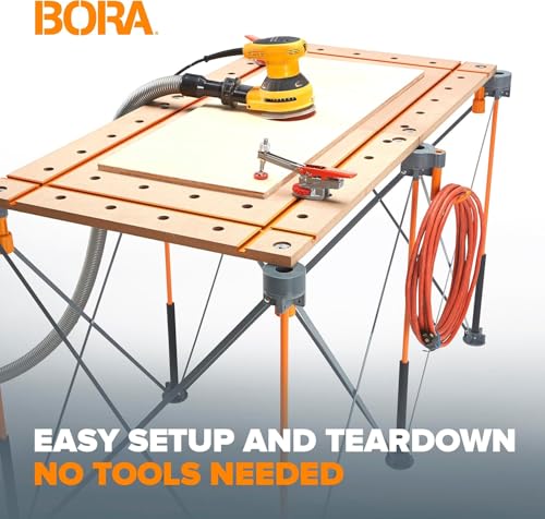 Bora Centipede Table Top 2x4 Folding Workbench Top with T-Tracks and Dog Holes for Accessories - Portable Work Table Tops for Bora Tools Centipede Stand - CK24T - Image 5