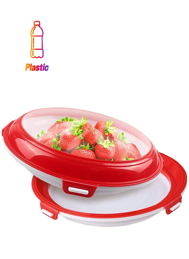 Excefore Food Preservation Trays Reusable Food Trays Stackable Plastic BPA Free Food Storage Container For Refrigerator & Freezer 2Pcs  - Image 1