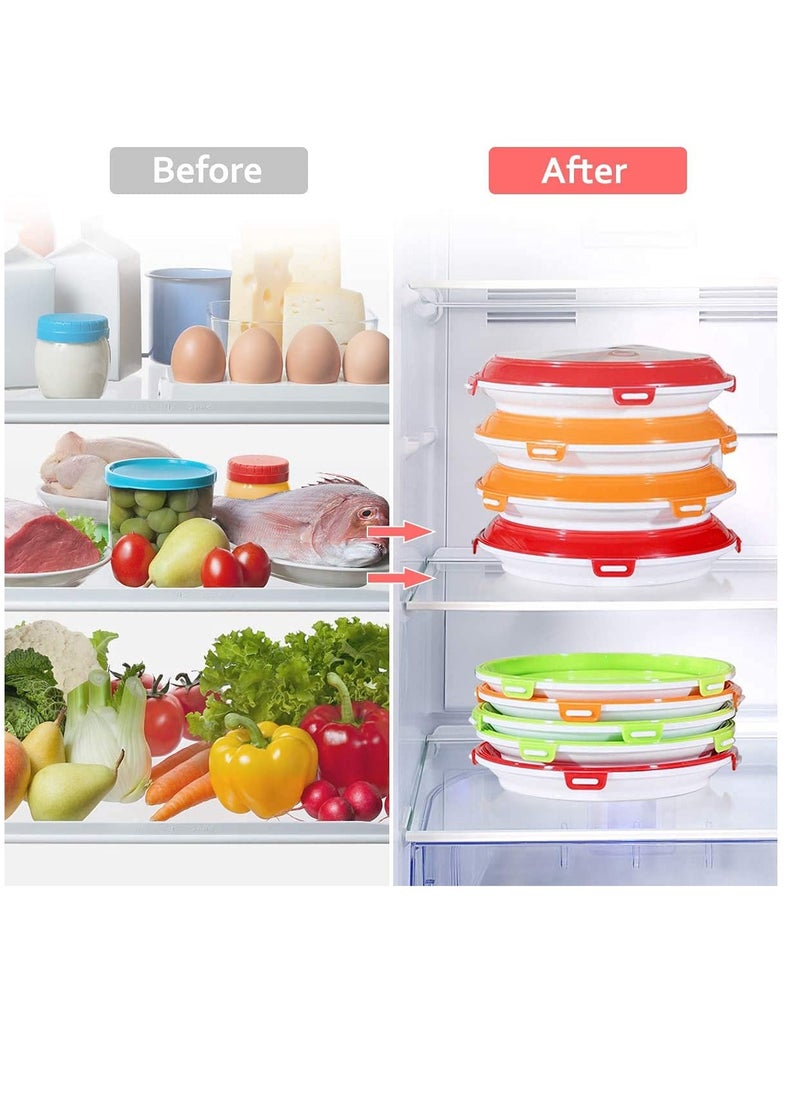 Excefore Food Preservation Trays Reusable Food Trays Stackable Plastic BPA Free Food Storage Container For Refrigerator & Freezer 2Pcs  - Image 5