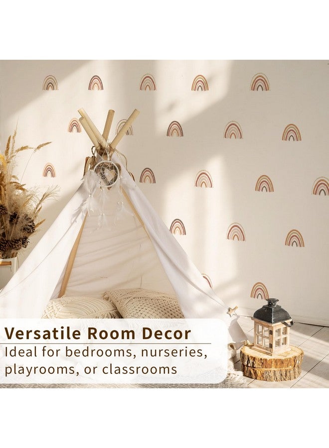 funlife 72 PCS Small Boho Rainbow Wall Decals Peel and Stick, Self Adhesive Colorful Rainbow Wall Sticker for Girls Bedroom Decor, Kids Nursery Room Decoration, 2.56" x 2.17" - Image 4