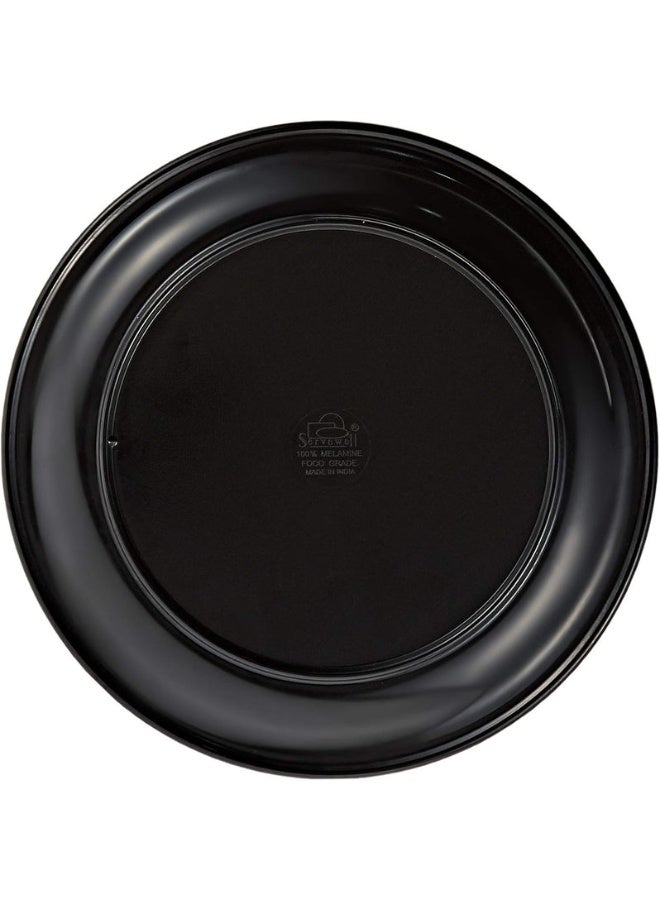 Servewell Melamine Round Dinner Plate-28CM-Black - Image 3