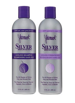 Jhirmack Silver Brightening Purple Shampoo and Conditioner Set for all types of silver, grey, and blonde hair