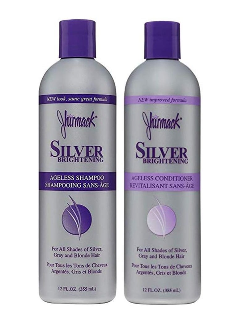 Jhirmack - Jhirmack Silver Brightening Purple Shampoo and Conditioner Set for all types of silver, grey, and blonde hair - Image 1