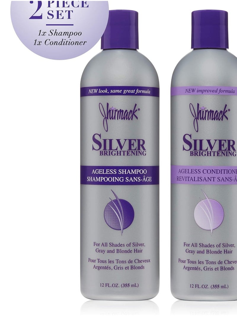 Jhirmack - Jhirmack Silver Brightening Purple Shampoo and Conditioner Set for all types of silver, grey, and blonde hair - Image 1