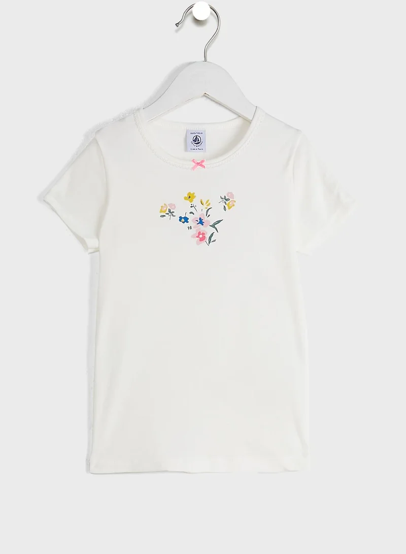Petit Bateau Kids Flower Print Pyjama Set