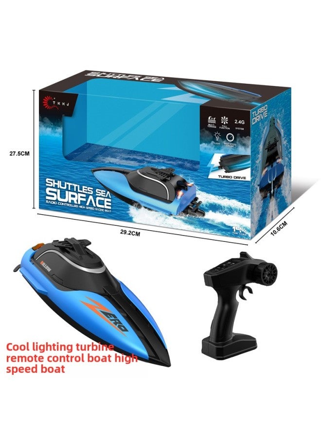 H118 Mini Tianke Remote Control Boat Electric High Speed Boat Children's Water Toy Ship Turbojet-Color:H156 Black Light Version Turbojet Propulsion High Speed Boat-Specifications:Three Electric Edition - Image 4