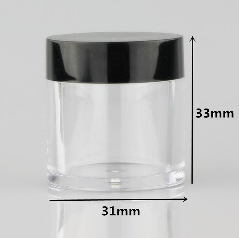 Xichen (24 Pieces) 10G/10Ml Clear Plastic Cosmetic Round Container Jars With Black Lids - Image 2