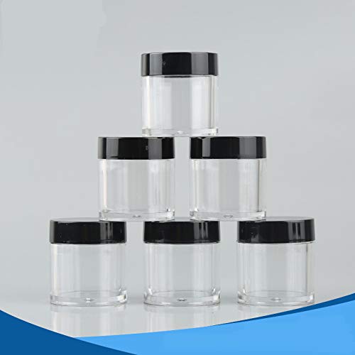 Xichen (24 Pieces) 10G/10Ml Clear Plastic Cosmetic Round Container Jars With Black Lids - Image 3