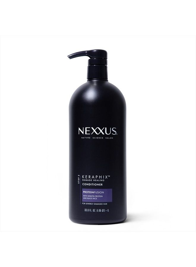 Nexxus Keraphix ProteinFusion Conditioner with Keratin Protein and Black Rice for Damaged Hair 33.8 oz - Image 1