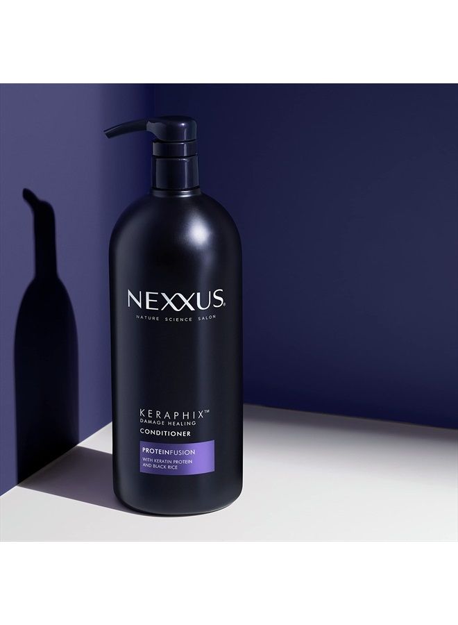 Nexxus Keraphix ProteinFusion Conditioner with Keratin Protein and Black Rice for Damaged Hair 33.8 oz - Image 5