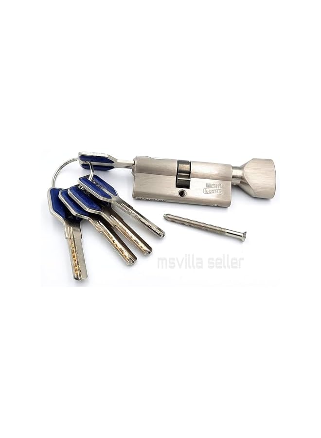 MSM Msvilla Lock Cylinder ISO9001,5 Computer Keys with Rubber Grip, Spanish Product (70mm (Keys + Knobe), Silver - Image 2