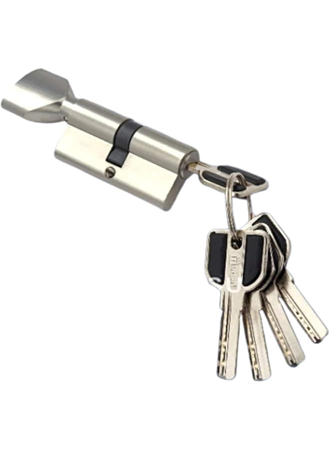 MSM Msvilla Lock Cylinder ISO9001,5 Computer Keys with Rubber Grip, Spanish Product (70mm (Keys + Knobe), Silver - Image 1