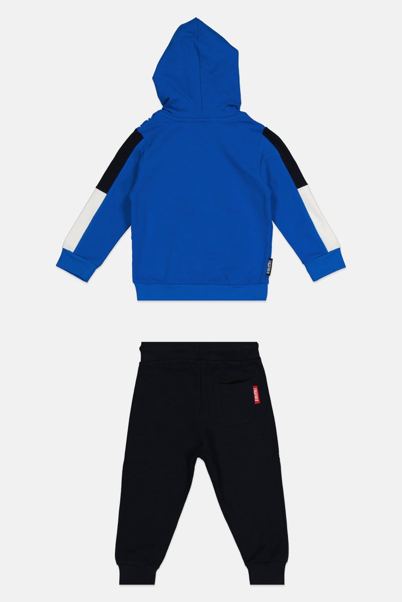 guru G99 By Guru Toddlers Boy 2 Pieces Brand Logo Hoodie With Bottom Set, Multicolor - Image 3