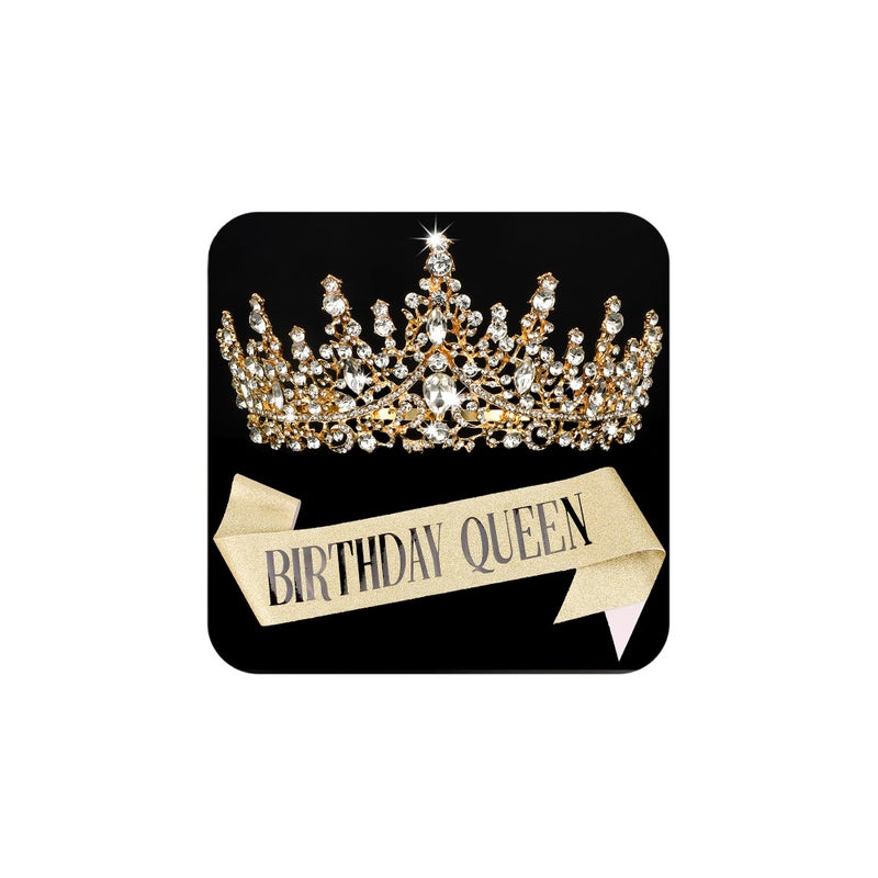 COCIDE "BIRTHDAY QUEEN Birthday Sash for Women Tiaras for Girls Decorations Set Rhinestone Headband Hair Accessories Glitter Crown for Party Supplies - Image 1