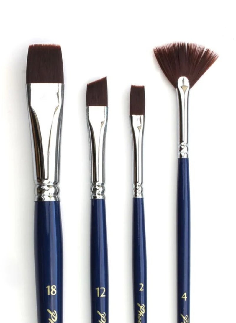 فينيكس مجموعة فرش (4) للألوان المائية والاكريليك - Image 2