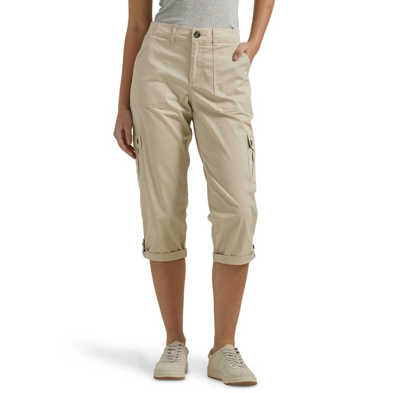 Lee Women's Ultra Lux Comfort with Flex-To-Go Cargo Capri Pant Pioneer Beige '8 - Image 1