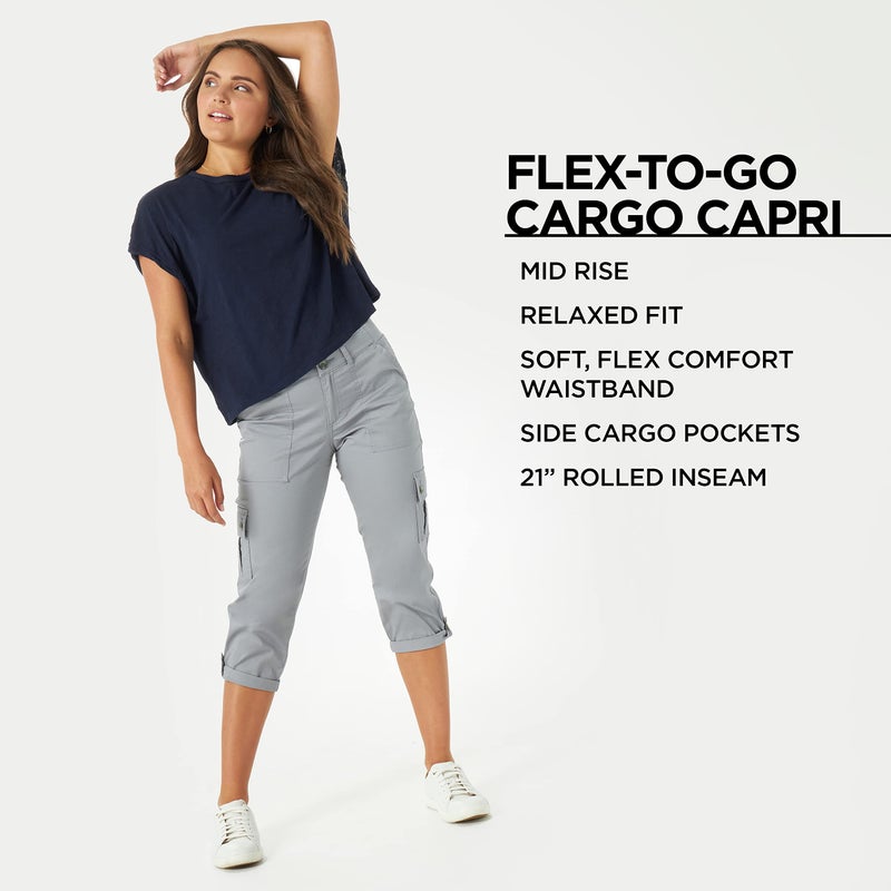 Lee Women's Ultra Lux Comfort with Flex-To-Go Cargo Capri Pant Pioneer Beige '8 - Image 5