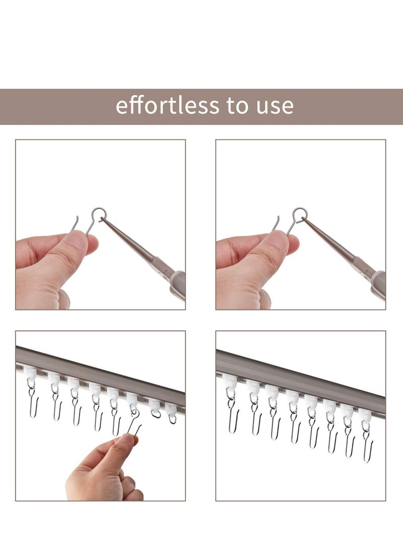 كاست ويف خطاف مسار الستارة المعدنية على شكل حرف S صغير من الفولاذ المقاوم للصدأ سلك ثنى لسلك 60 قطعة - Image 4