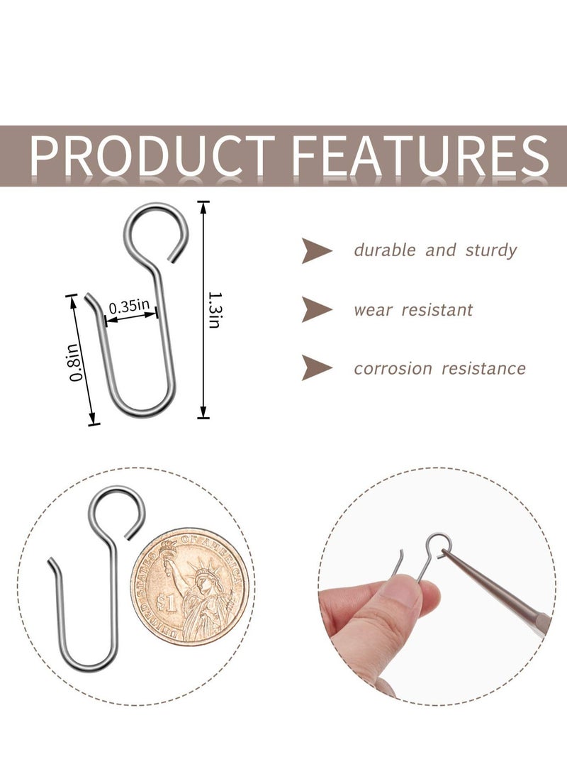 كاست ويف خطاف مسار الستارة المعدنية على شكل حرف S صغير من الفولاذ المقاوم للصدأ سلك ثنى لسلك 60 قطعة - Image 5