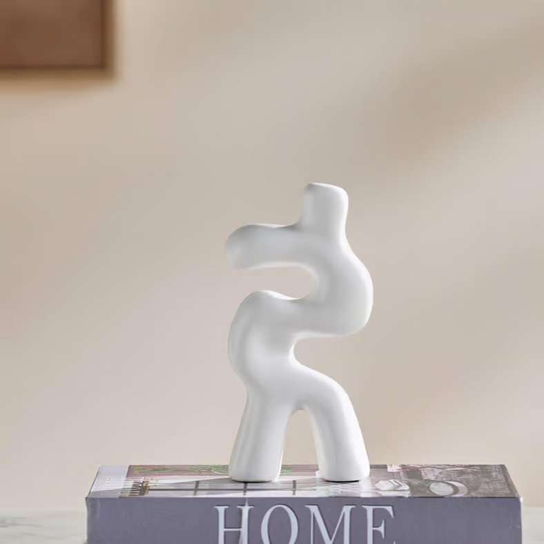 Pan Home Ceramic Irregular Shape Figurine - White - Image 1