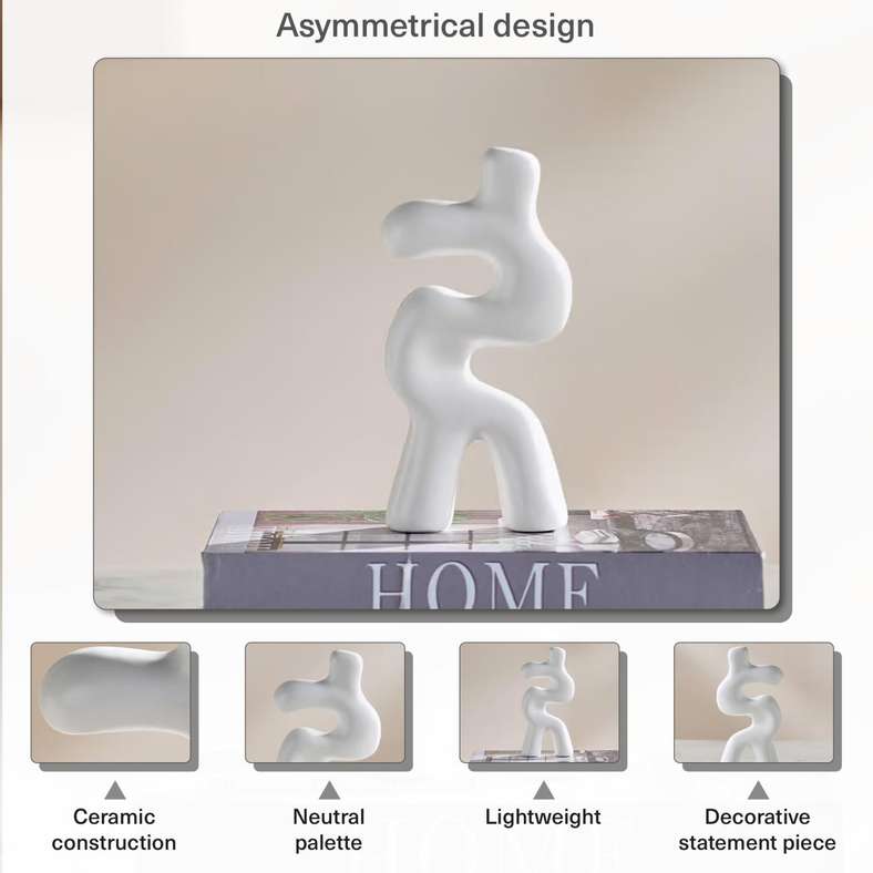 Pan Home Ceramic Irregular Shape Figurine - White - Image 5