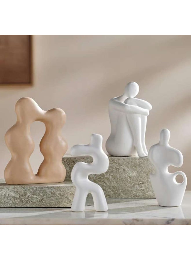 Pan Home تمثال خزفي بشكل غير منتظم - أبيض - Image 3
