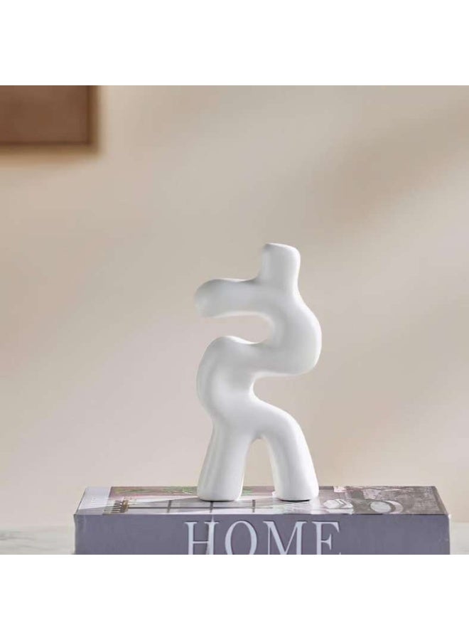 Pan Home تمثال خزفي بشكل غير منتظم - أبيض - Image 1