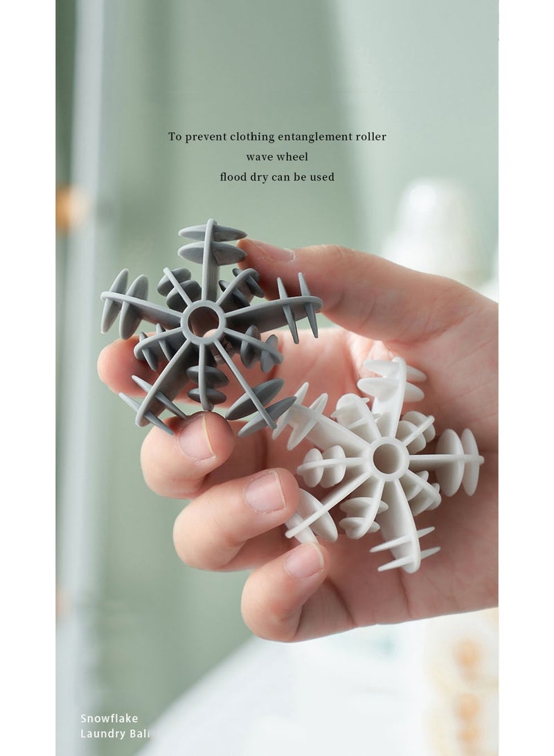 HOMESTAR 10PCS Dual-Color Snowflake Laundry Balls | Silicone Anti-Tangle Washing Balls | Front Load Washer Compatible | Deep Stain Removal & Fabric Protection | Water Flow Booster Technology | Color & Shape Safe | Reusable Up To 1000 Washes | Energy & Water Saving - Image 4