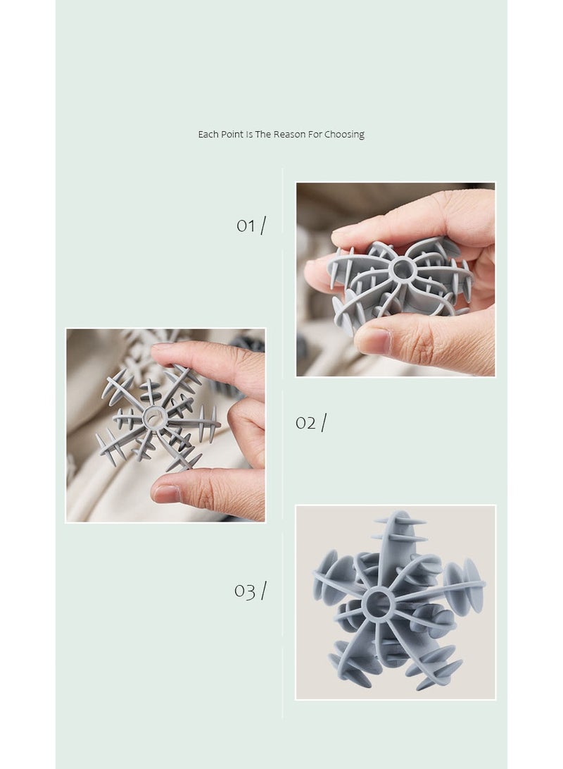 HOMESTAR 10PCS Dual-Color Snowflake Laundry Balls | Silicone Anti-Tangle Washing Balls | Front Load Washer Compatible | Deep Stain Removal & Fabric Protection | Water Flow Booster Technology | Color & Shape Safe | Reusable Up To 1000 Washes | Energy & Water Saving - Image 5