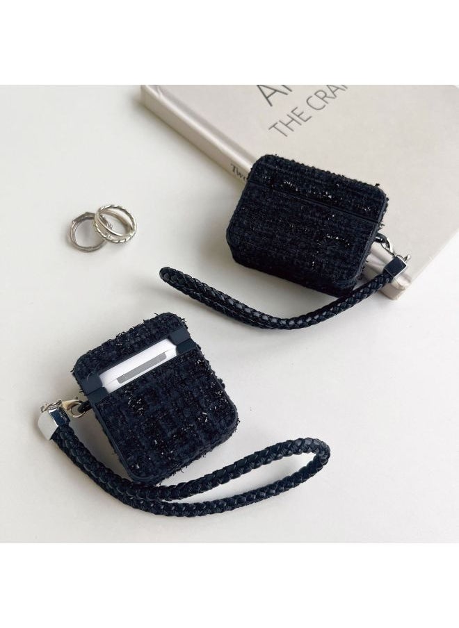 Generic - Square Lace Fabric Suitable For Apple Bluetooth Headphone Case Airpods Pro2 Protective Shell Soft 3 Generation All-inclusive Cover-Color:Purple-Applicable Model:Airpods Pro2 - Image 1