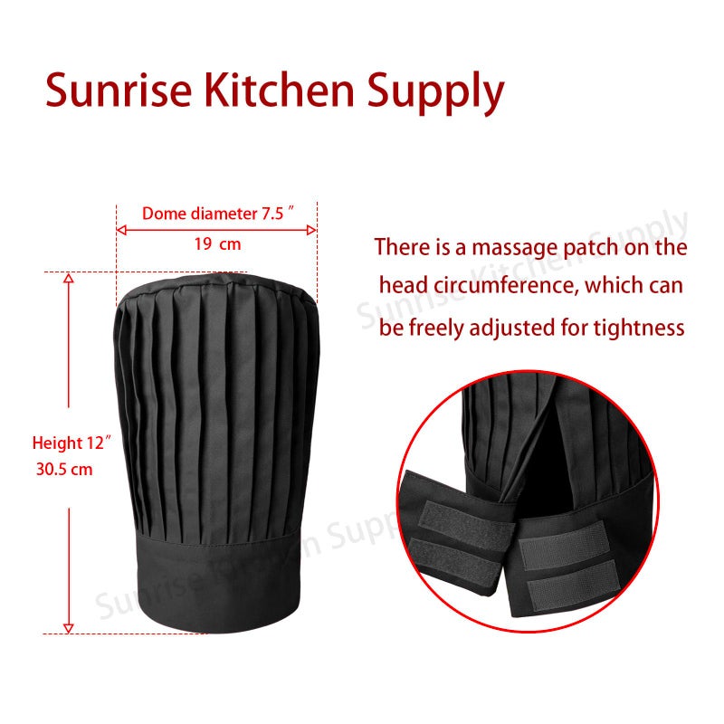 SUNRISE Black Tall Chef Hat - Image 5