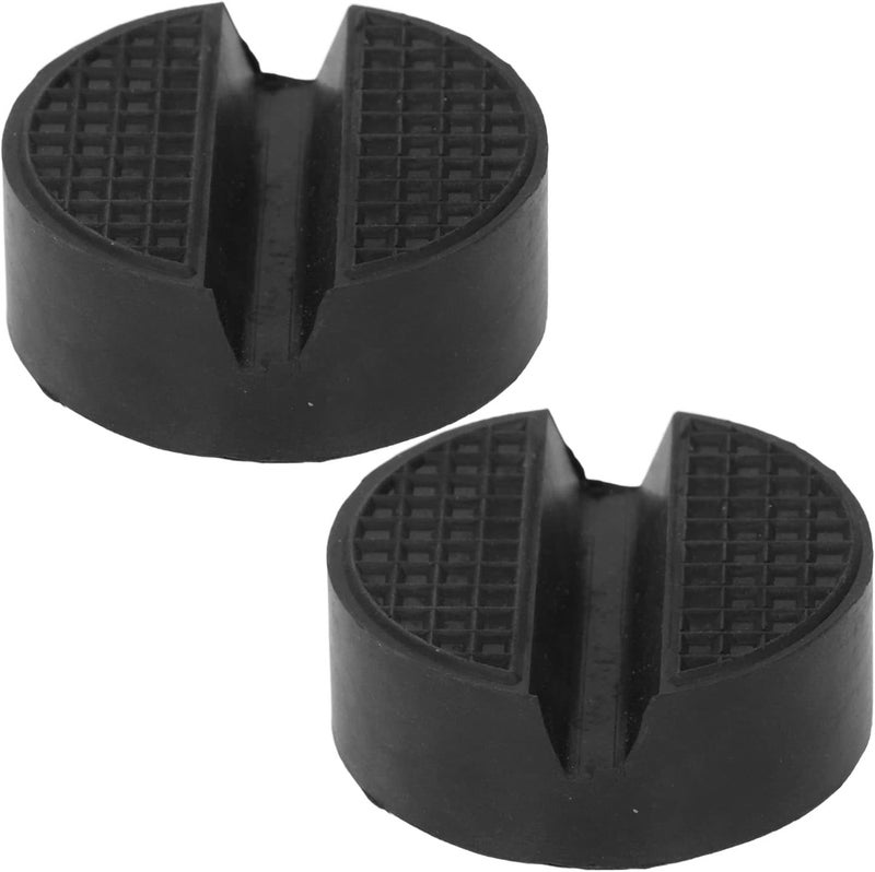 2PCS Circular Rubber Jack Pad Adapter, Universal Slotted Car Jack Stand Lifting Protector, with Slot Design for Vehicle Frame Compatibility, Durable Rubber Material for Long Lastin - Image 1