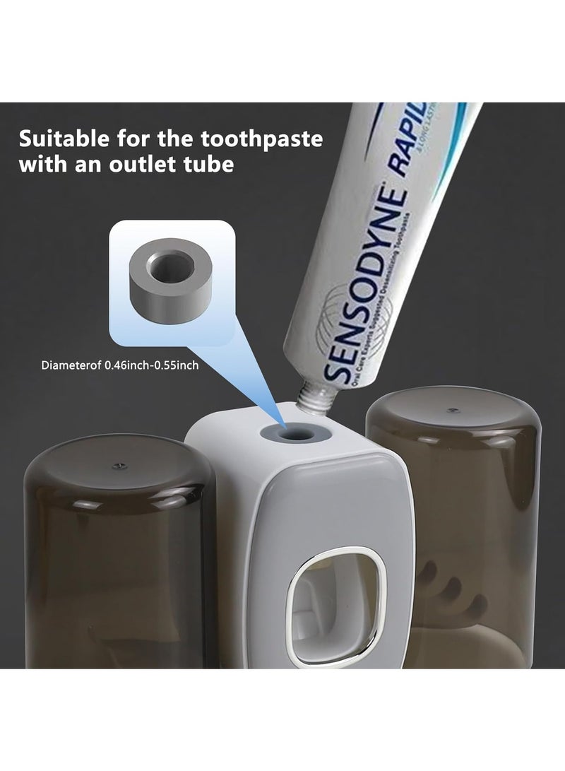 Hihonor Toothbrush Holders for Bathrooms Toothbrush Holder Wall Mounted Toothpaste Dispenser for Kids Automatic Tooth Brushing Holder Bathroom Toothbrush Holder Set Shower Accessories Sets - Green - Image 2