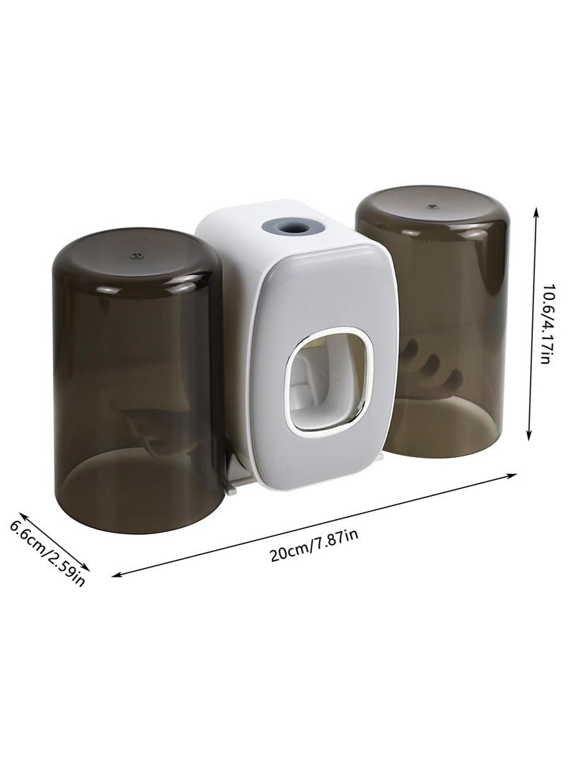 Hihonor Toothbrush Holders for Bathrooms Toothbrush Holder Wall Mounted Toothpaste Dispenser for Kids Automatic Tooth Brushing Holder Bathroom Toothbrush Holder Set Shower Accessories Sets - Green - Image 3