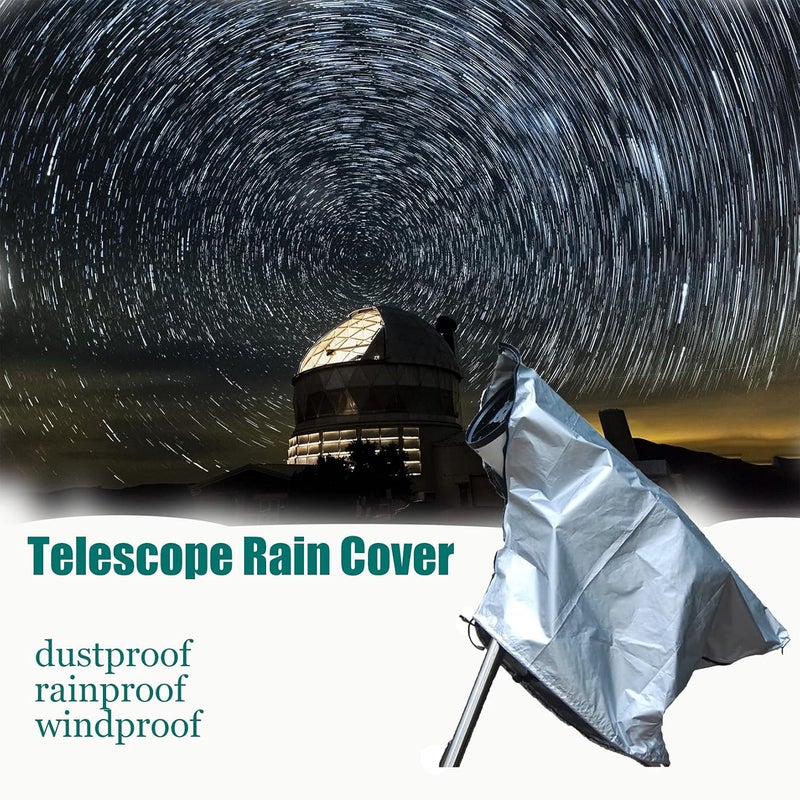 J&C Telescope Cover 420D Silver Outdoor Scope Cover Waterproof DSLR Camera Rain Covers Rain Resistant Patio Telescope Covers Dustproof UV Resistant - Image 2
