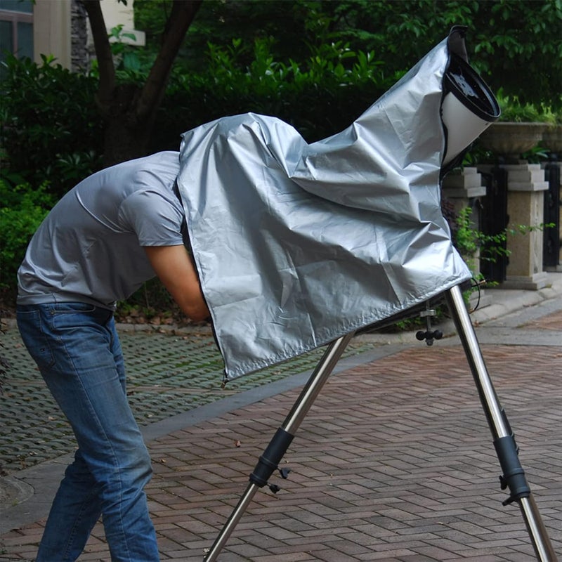 J&C Telescope Cover 420D Silver Outdoor Scope Cover Waterproof DSLR Camera Rain Covers Rain Resistant Patio Telescope Covers Dustproof UV Resistant - Image 3